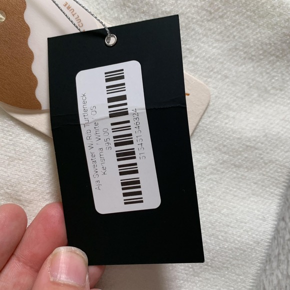 Kerisma Aja Sweater Womens One Size White Rib Turtleneck Dolman Knit Pullover - Picture 11 of 16